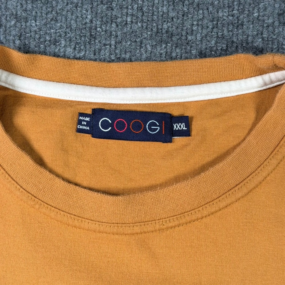 Coogi Heritage Vintage T Shirt Mens XXXL Mustard Yellow Knit Graphic SS Tee - Picture 4 of 12